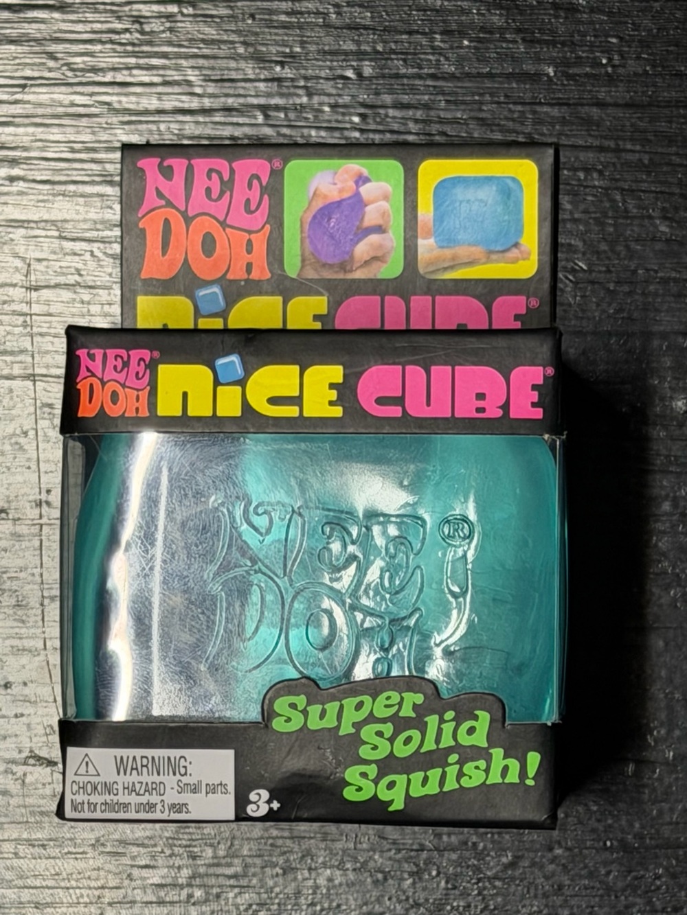 Nee Doh Nice Cube Super Solid Squish! Blue Fidget Toy NIB